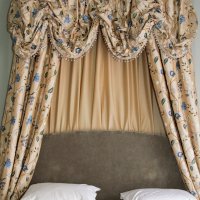 The Grange Hotel York, embroidered silk curtains room 3 bed dressing.